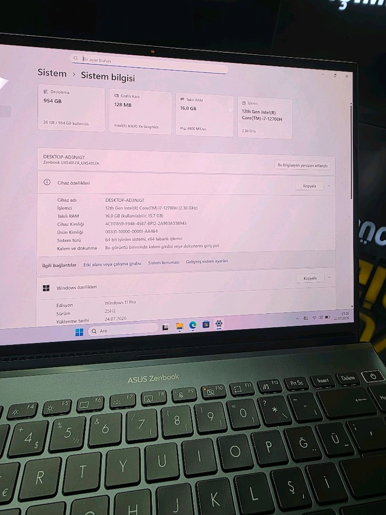 ASUS ZENBOOK 14X OLED İ7 12700H 1TB SSD 16RAM 2.8 K SİFİRDAN FARKSİZ - 9