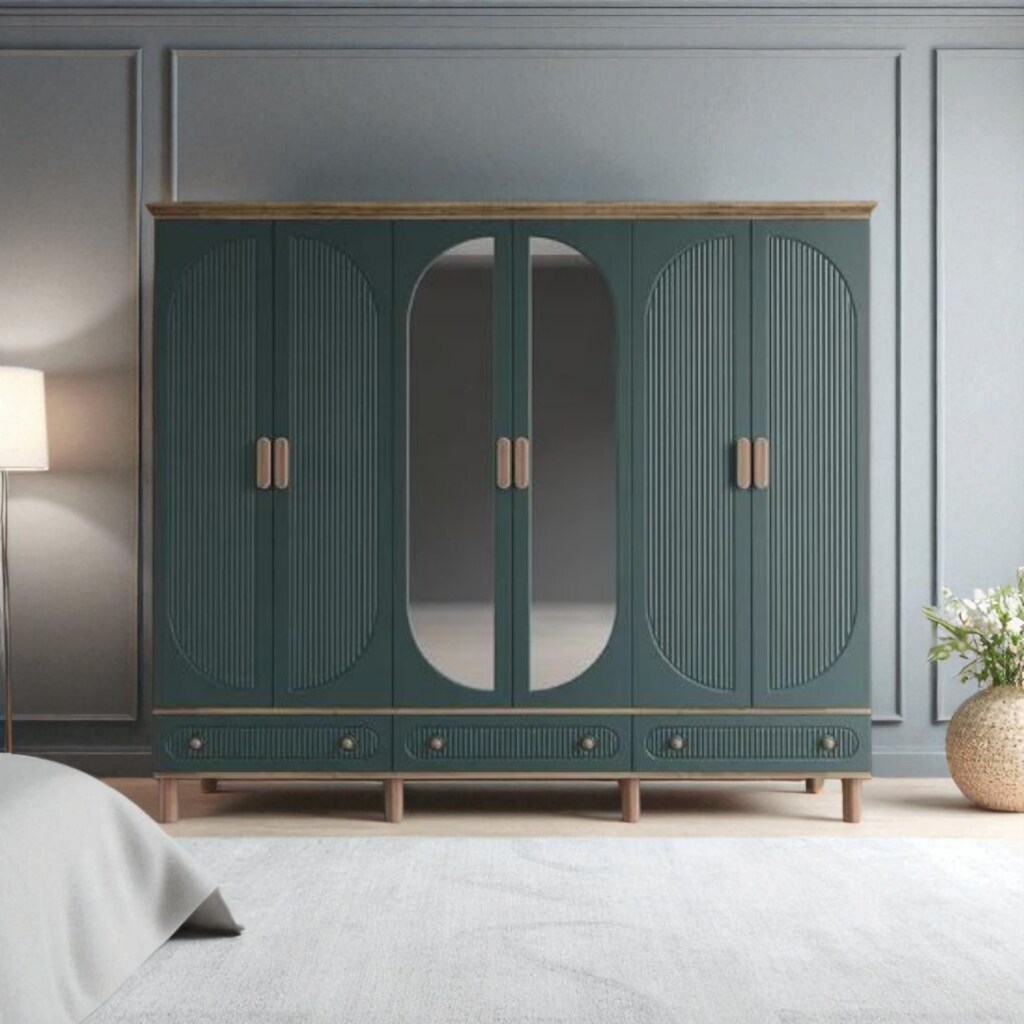 Bohem Gardırop, 6 Kapılı MDF Dolap, 6 Kapaklı MDF Gardırop SIFIR - 2