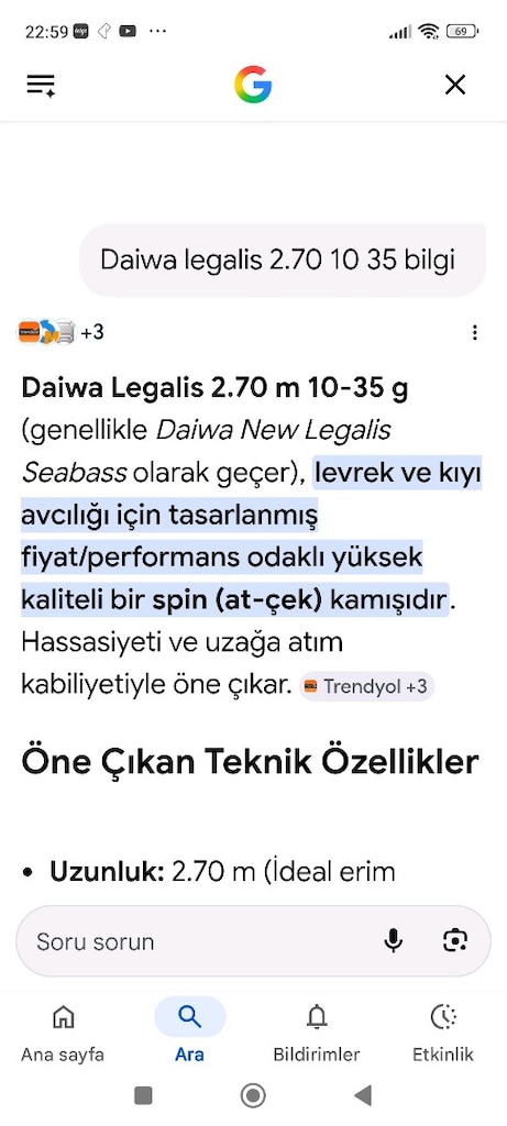 Daiwa legalıs spin sıfır etiketi üstünde 270 spin 10, 35 aksiyonu var - 10