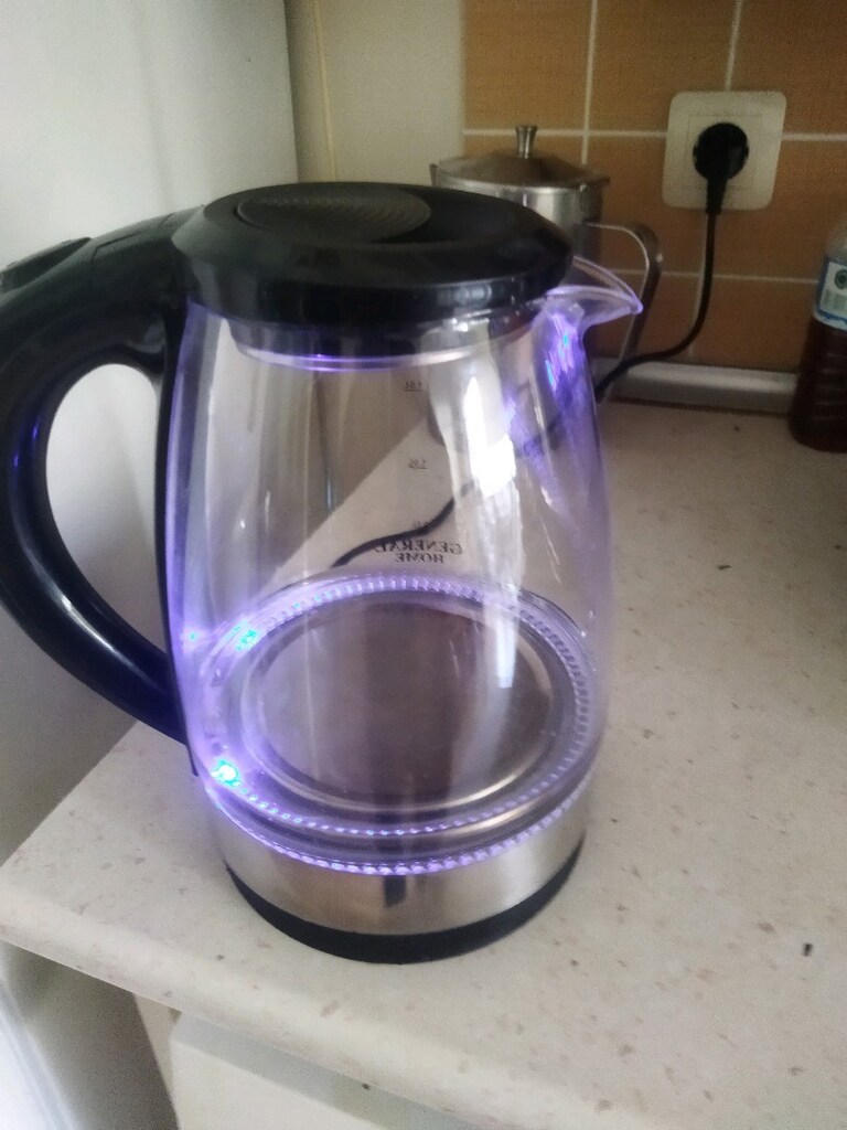 mavi ışıklı cam kettle general home - 3