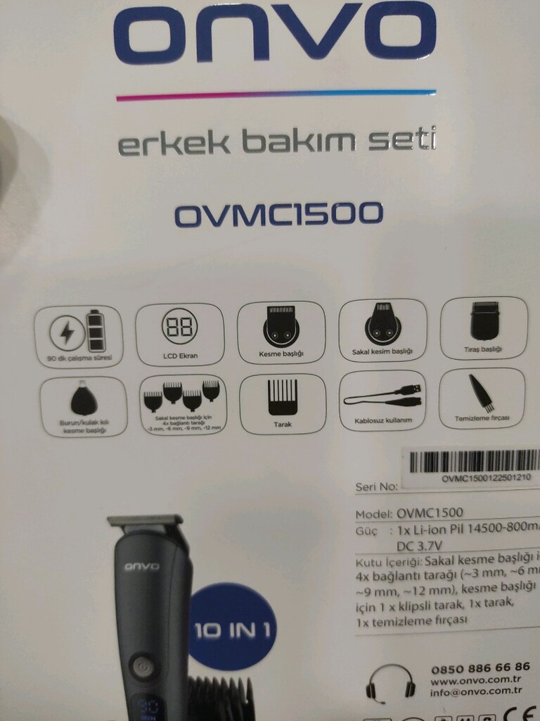 DEV KAMPANYA ONVO DİJİTAL TRAŞ MAKİNESİ SIFIR MAĞAZADAN GARANTİLİ KUTU - 2