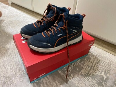 Orijinal puma marka, Lacivert-turuncu renk detaylı kışlık bot/ayakkabı