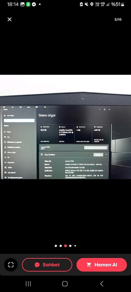 LENOVO LEGION Y520 – OYUNCU VE PERFORMANS LAPTOPU - 5