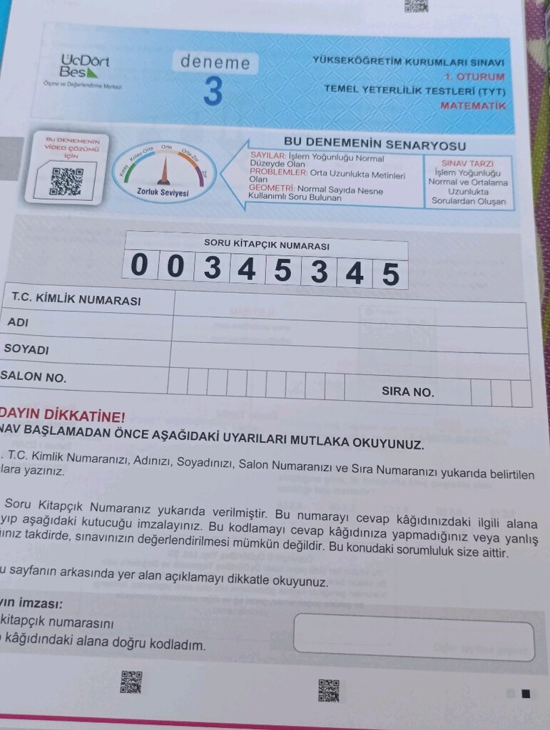 az kullanılmış tyt denemesi - 3