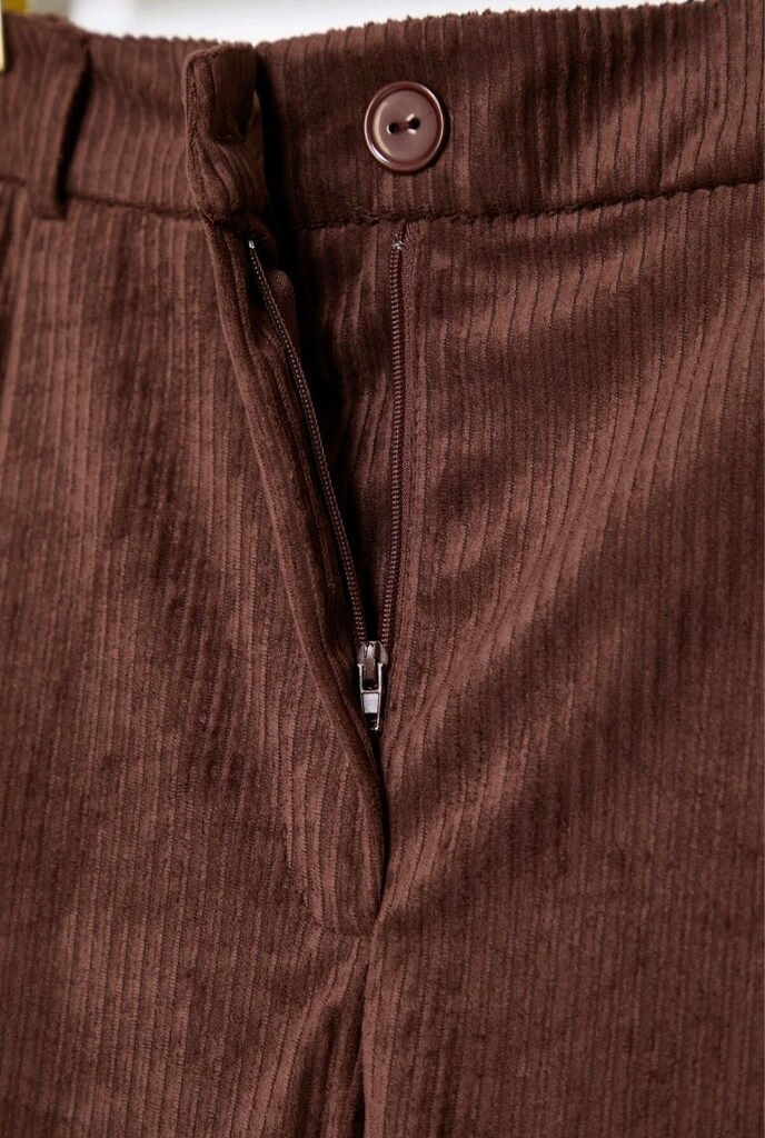 Kahverengi Kadife Wide Leg Pantolon XL 42 - 6