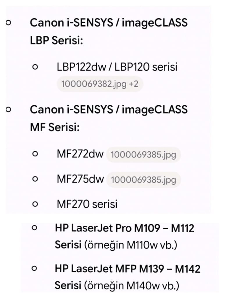 Sıfır Kutulu Canon/HP lazer yazıcı toner - 8