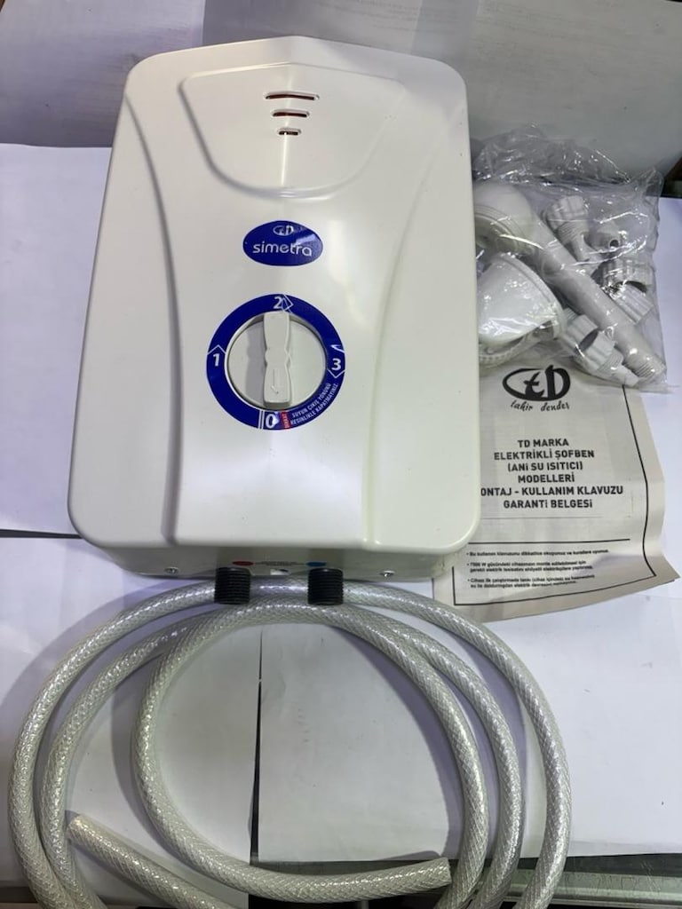 Simetra Premium Elektrikli Şofben 7500W – Anında Sıcak Su, 3 Kademeli - 2