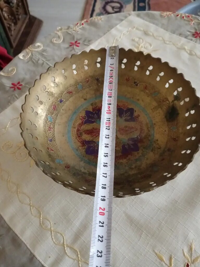 Eski, pirinç mineli tabak - 5