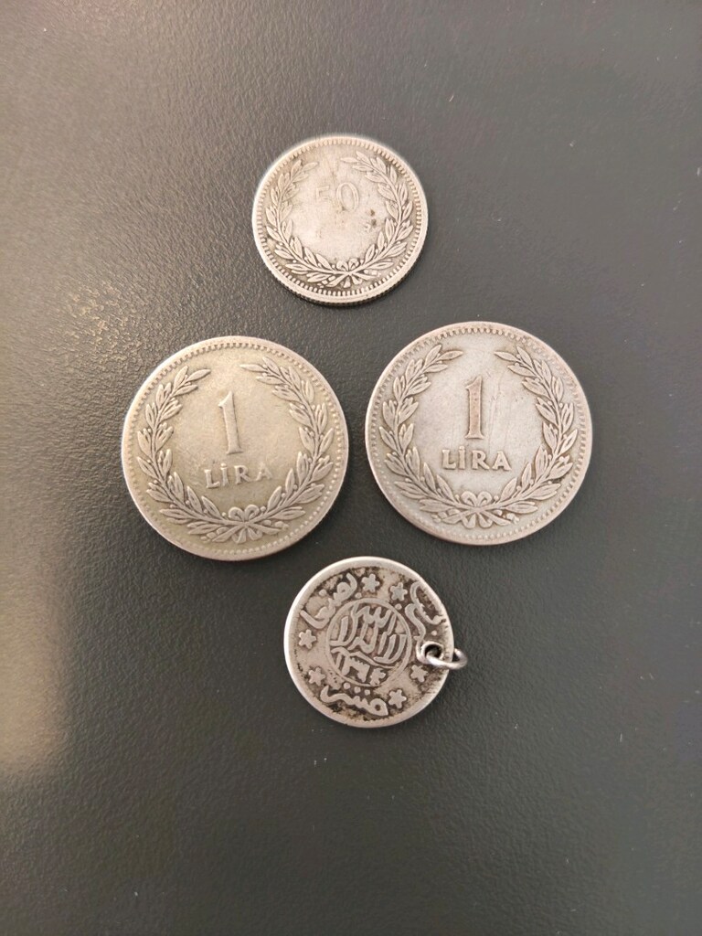4 Adet Orijinal Gümüş Para Lotu (Cumhuriyet & Yemen) - 5