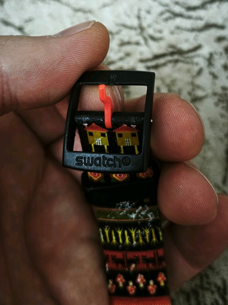 Orjinal Swatch Desenli Kordonlu Kol Saati - 3