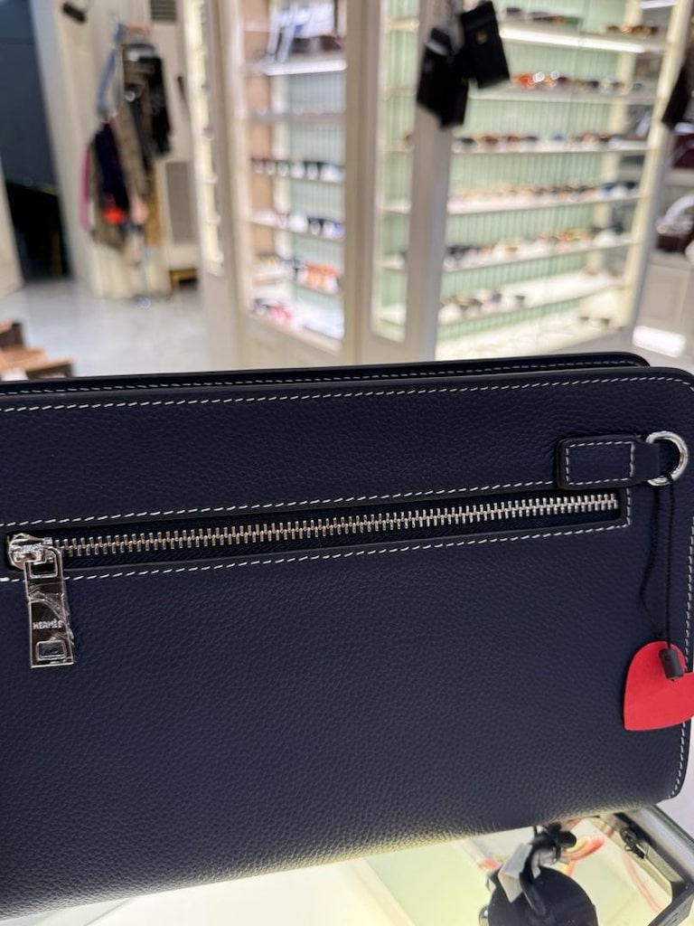 Hermès Lacivert Hakiki Deri El Çantası - 8