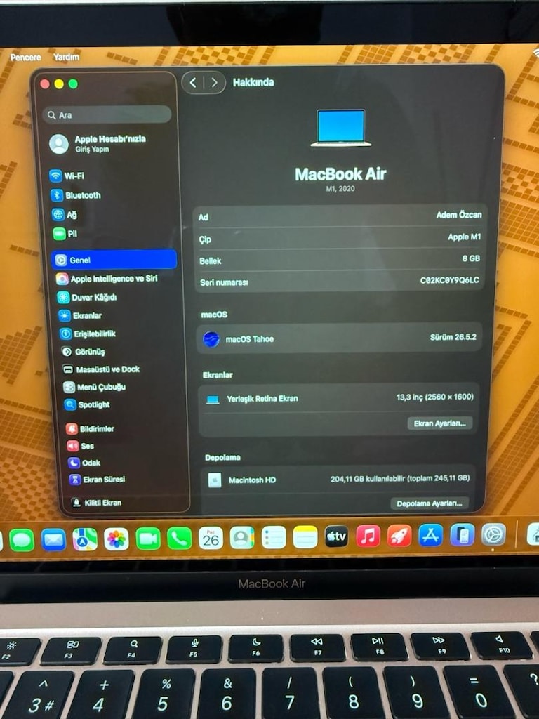 MacBook Air / M1 / 13 inç / 8 GB Ram / 256 GB Ssd - 2