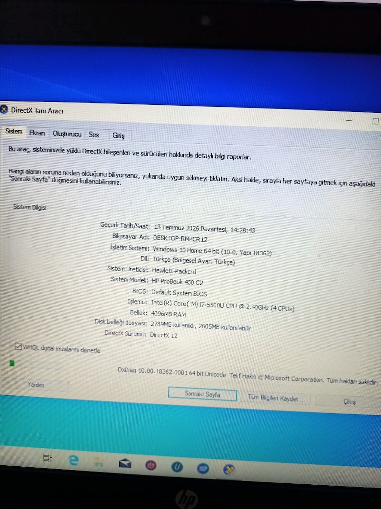 HP i7/5Nesil probook 450G2 Açıklama var - 4