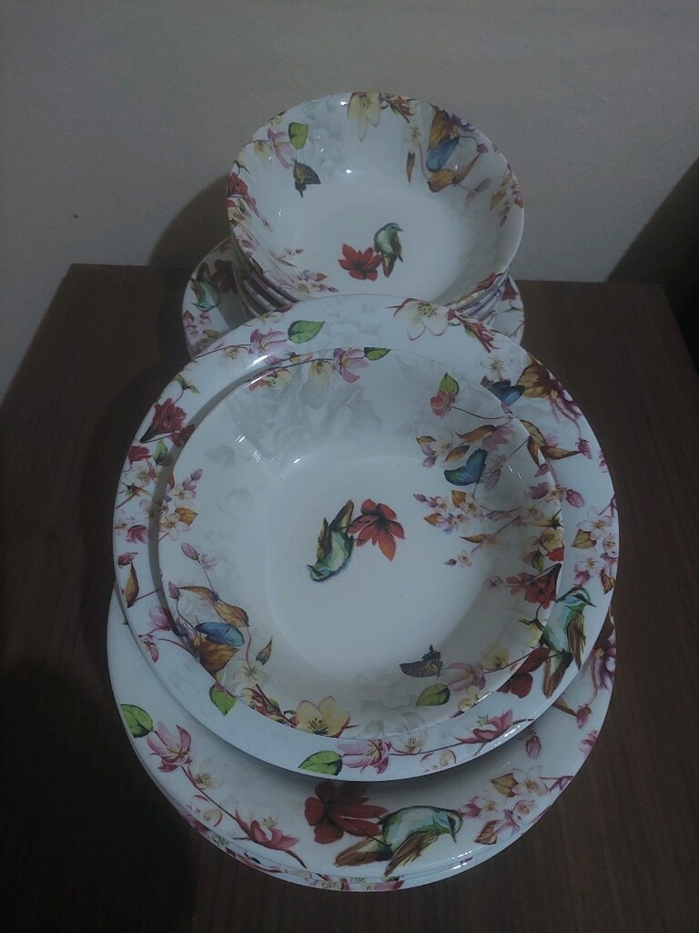 sıfır 6 büyük boy yemek tabağı 6 adet kase - 9