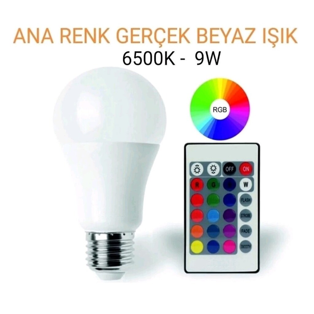 Uzaktan Kumandalı Renk Değiştiren Rgb Led Ampul - 3