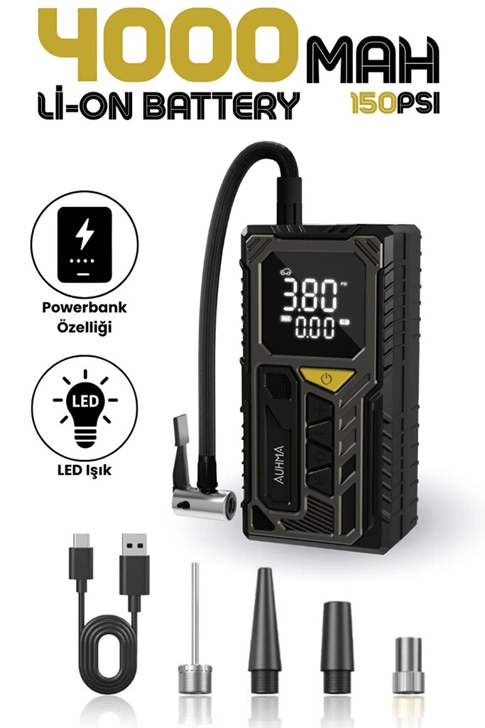 POWERBANK ÖZELLİKLİ ŞARJLI LASTİK ŞİŞİRME POMPA (SIFIR ÜRÜN) - 10
