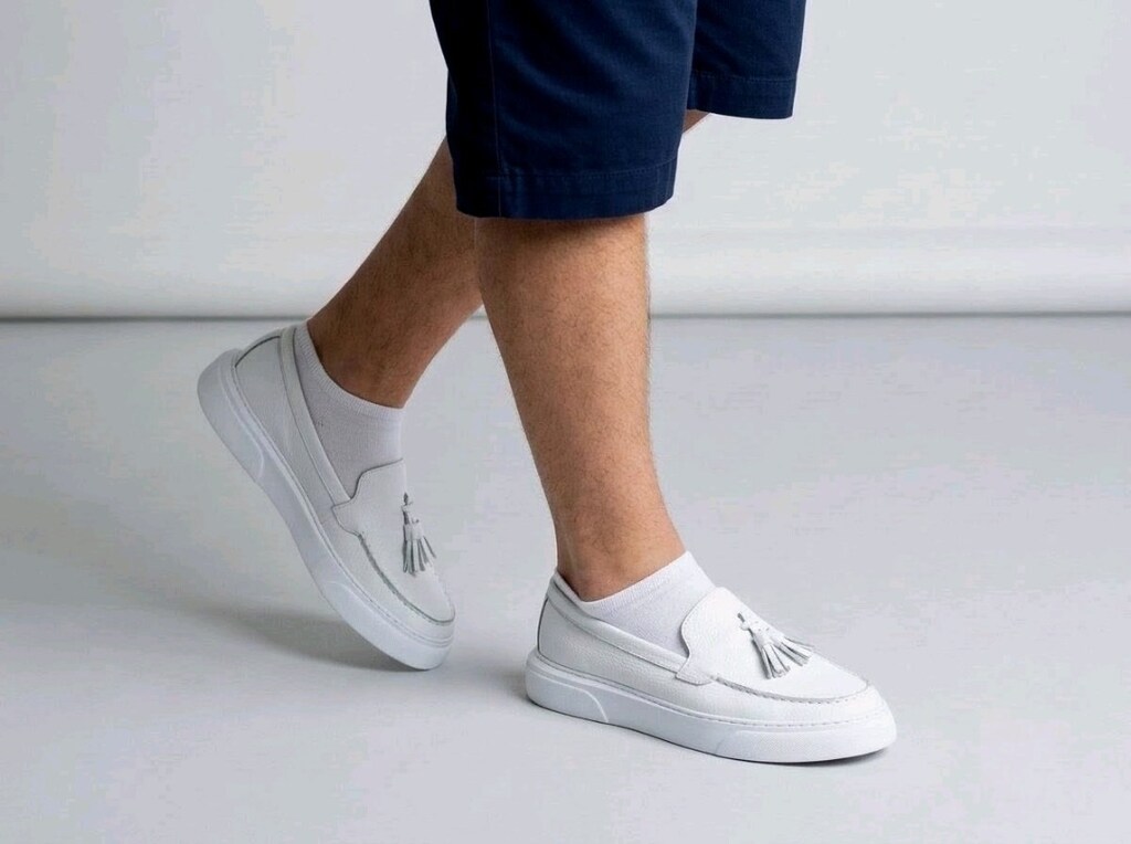 Hakiki Deri Günlük Loafer Beyaz (39-45) Erkek Ayakkabı Yeni - 2