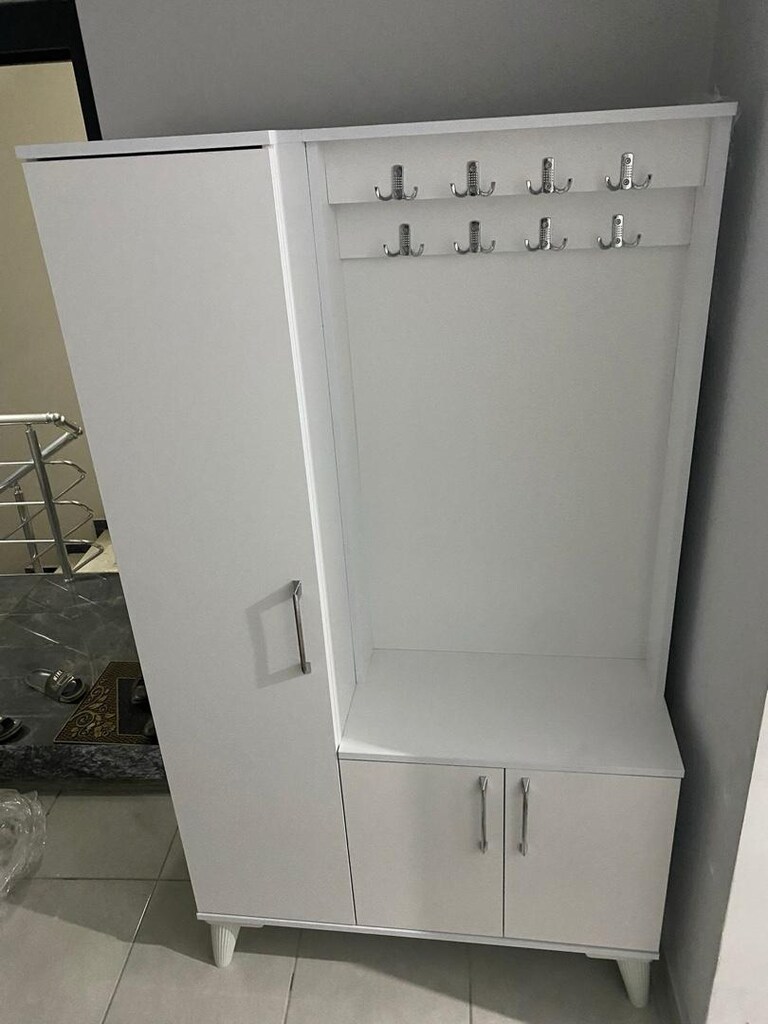 beyaz kaliteli portmanto vestiyer ayakkabılık - 3