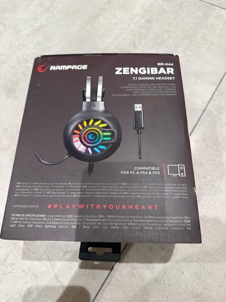Rampage RM-K44 Zengibar 7.1 RGB Oyuncu Kulaklığı - 2