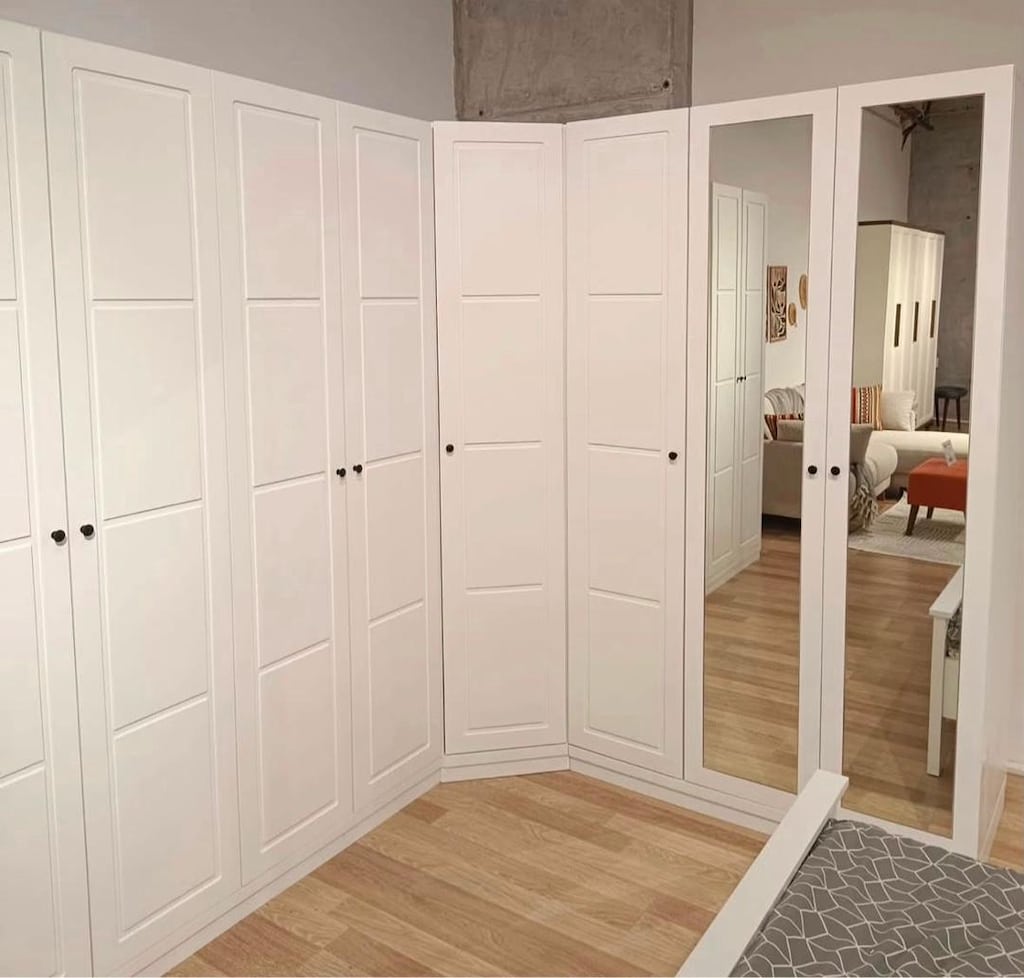 Sıfır.. Masif Mdf Ahşap 10 Kapakli L Köşe Milano Dolap - 3