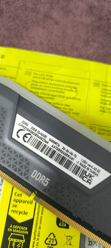 corsair vengeance RGB ddr5 32gb ram kiti - 3