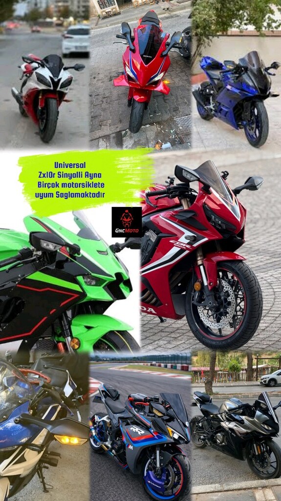 Üniversal Zx10r Sinyalli Ayna Racing motorlara Uyumludur - 2