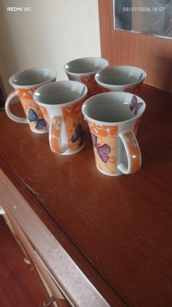 kelebek desenli kupa seti - 5