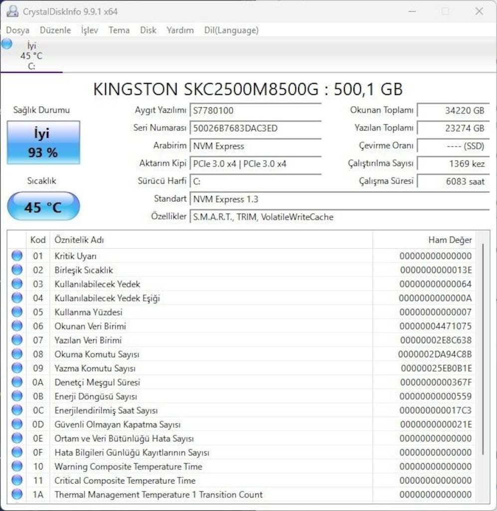 Kingston KC500/500GB M2 SSD - 4