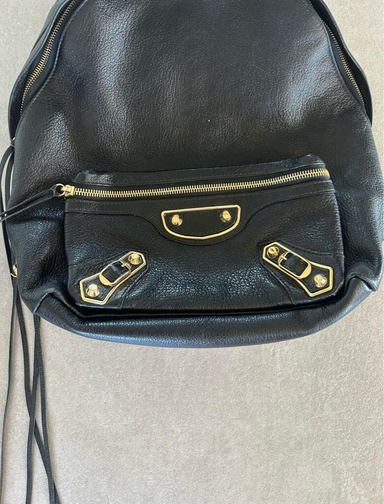 Balenciaga siyah deri sırt çantası - 2