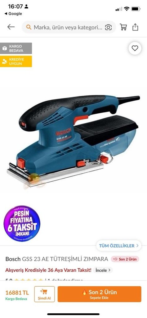 Bosch PSS 280 Zımpara Makinesi - 3