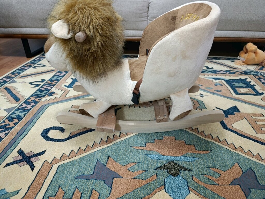 Ahşap Ayaklı Peluş Sallanan Aslan - 3