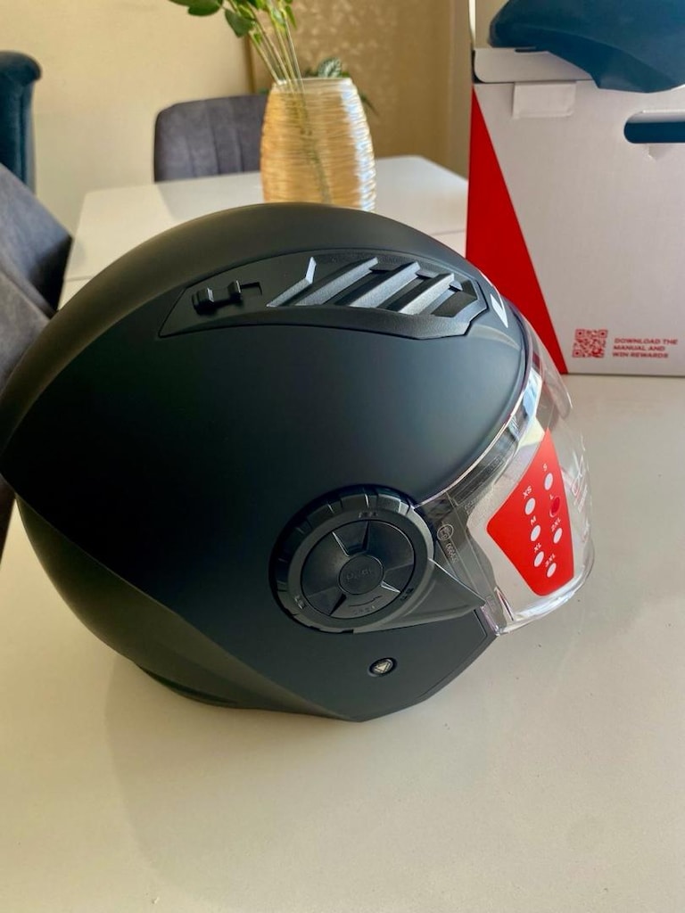 LS2 Airflow 2 Açık Motosiklet Kaskı Parlak Siyah sıfır kutulu L beden - 4