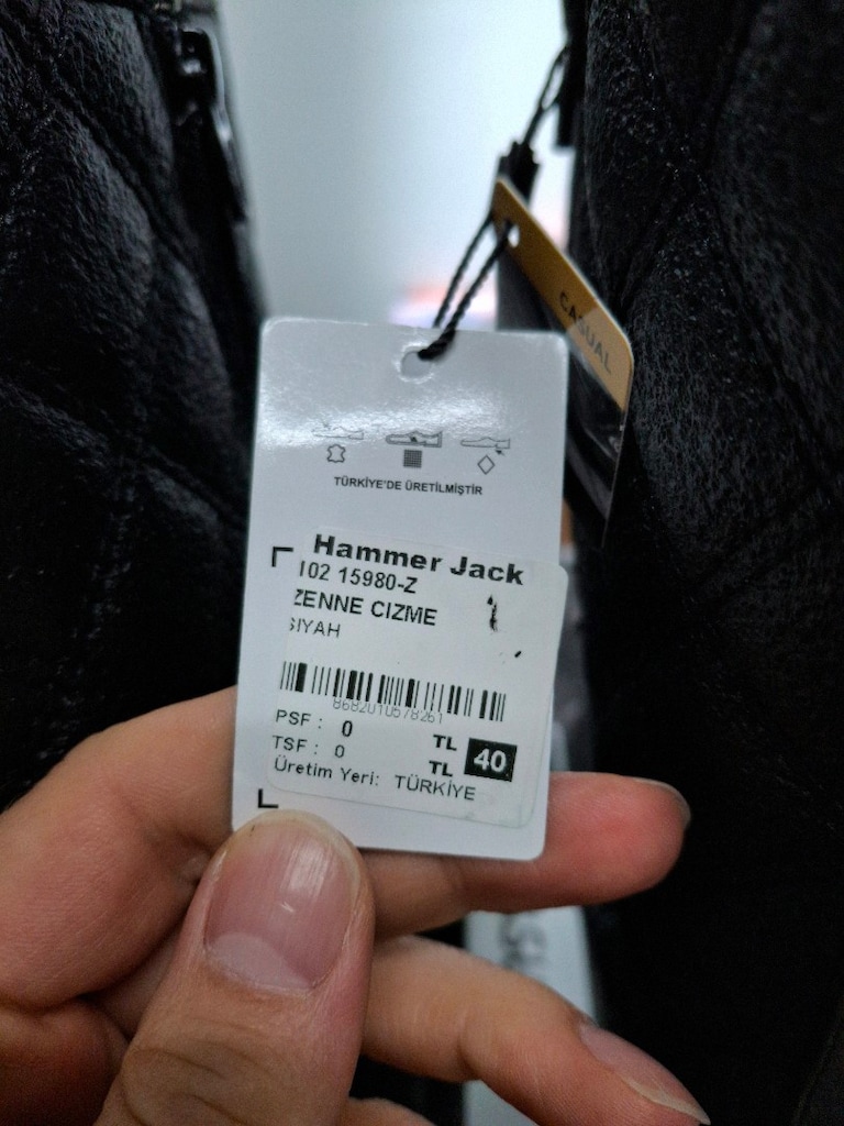 HAMMER JACK 102 15980-Z SİYAH HAKİKİ DERİ,40 - 6