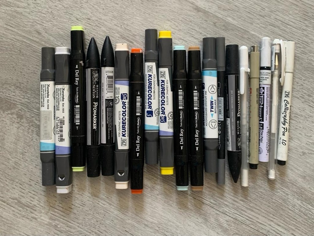 Bic-Sharpie-Stabilo-Caligraphy Pen-Markers - 3