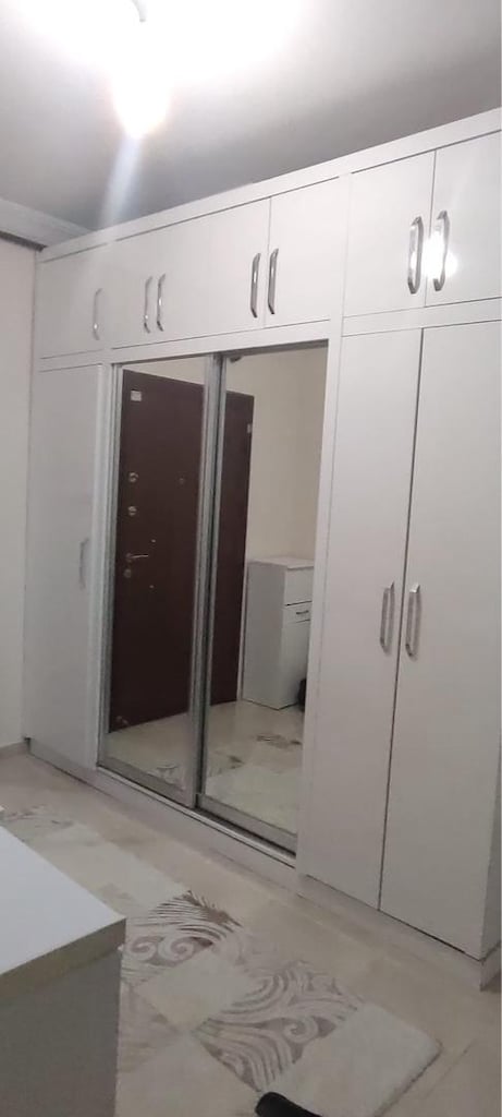 260x260 cm Devasa Aynalı Sürgülü Vestiyer & Yüklük Kombinasyonu