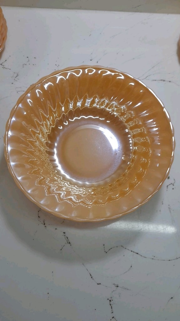 Antika vintage anchor hocking sarı salata tabagı - 5