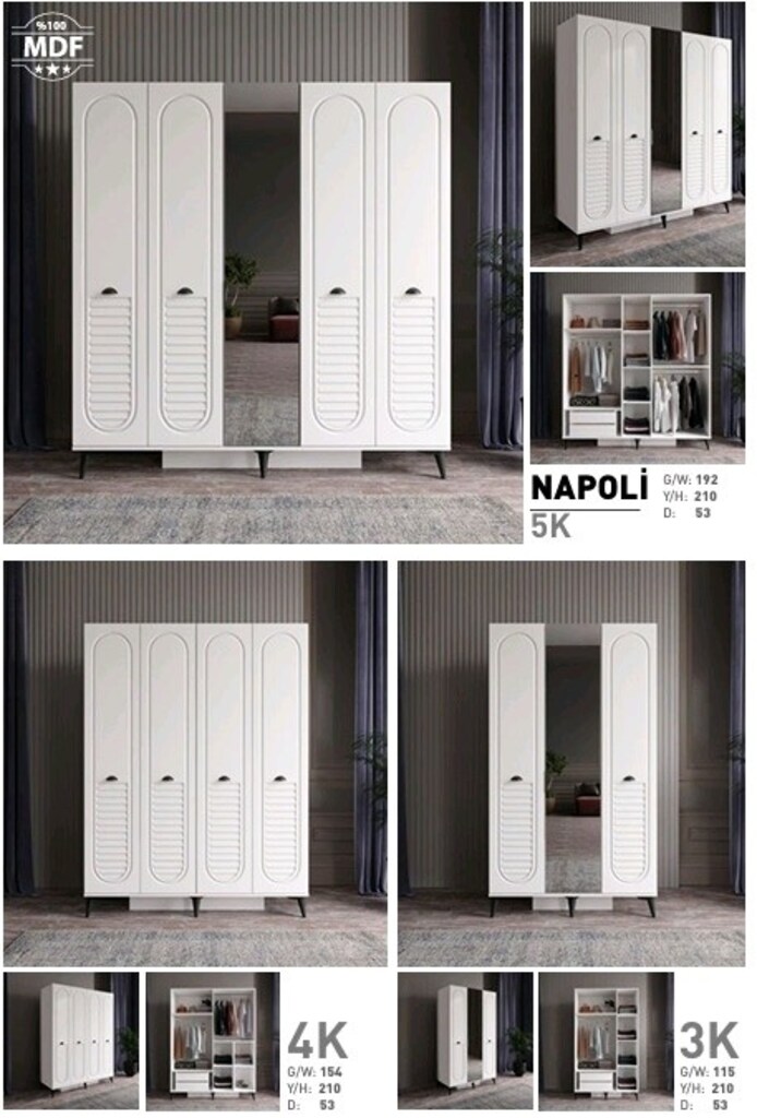 5 Kapılı MDF Gardırop, 5 Kapaklı MDF Dolap - 2
