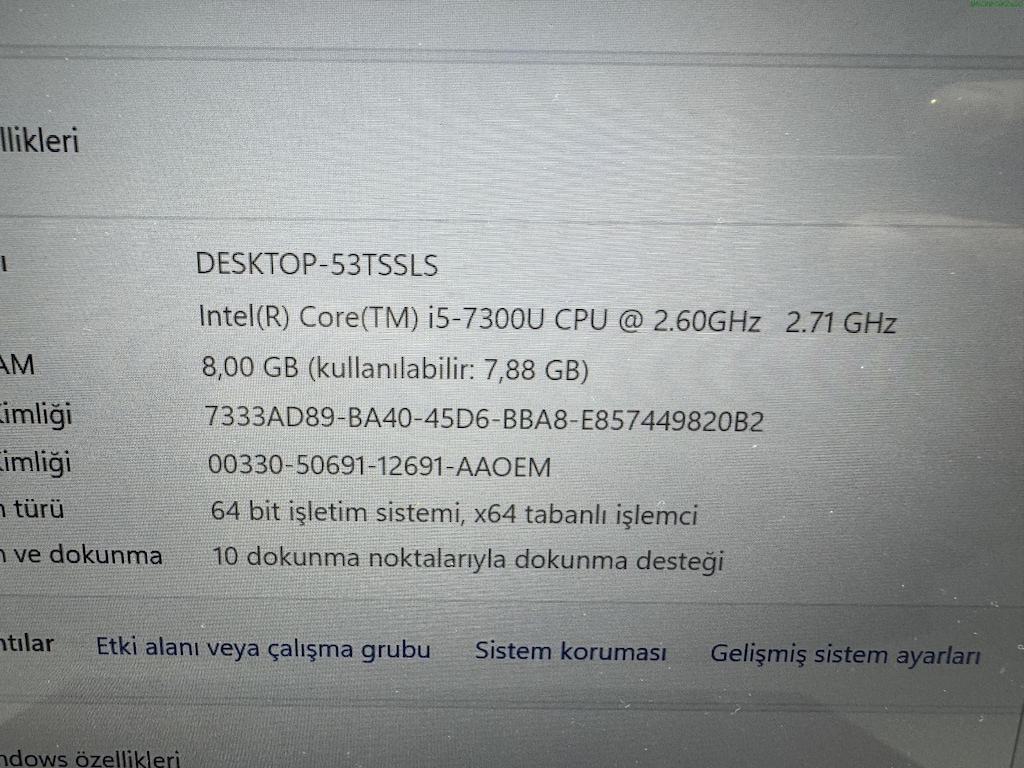 DELL İ5 7. NESİL İŞLEMCİ 8 GB RAM 256 NVME DOKUNMATİK - 4