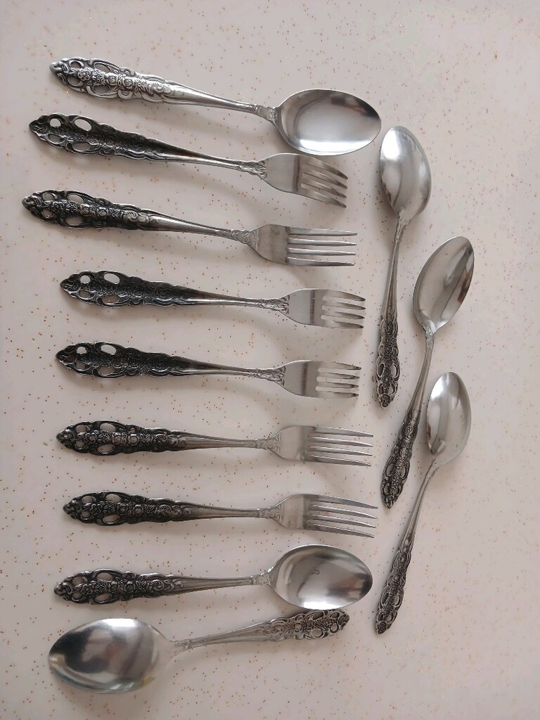 12 parça 6adet yemek kaşıgı 6 adet çatal - 4