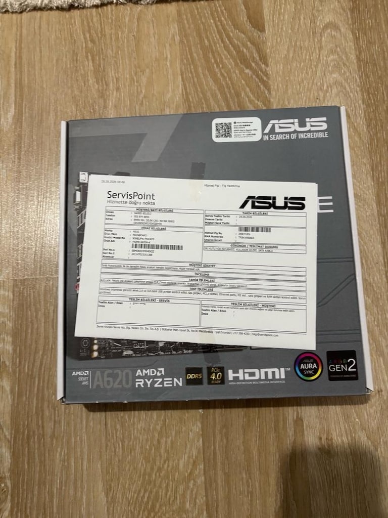 Asus 620 m k anakart am5 ddr5 destekli - 2