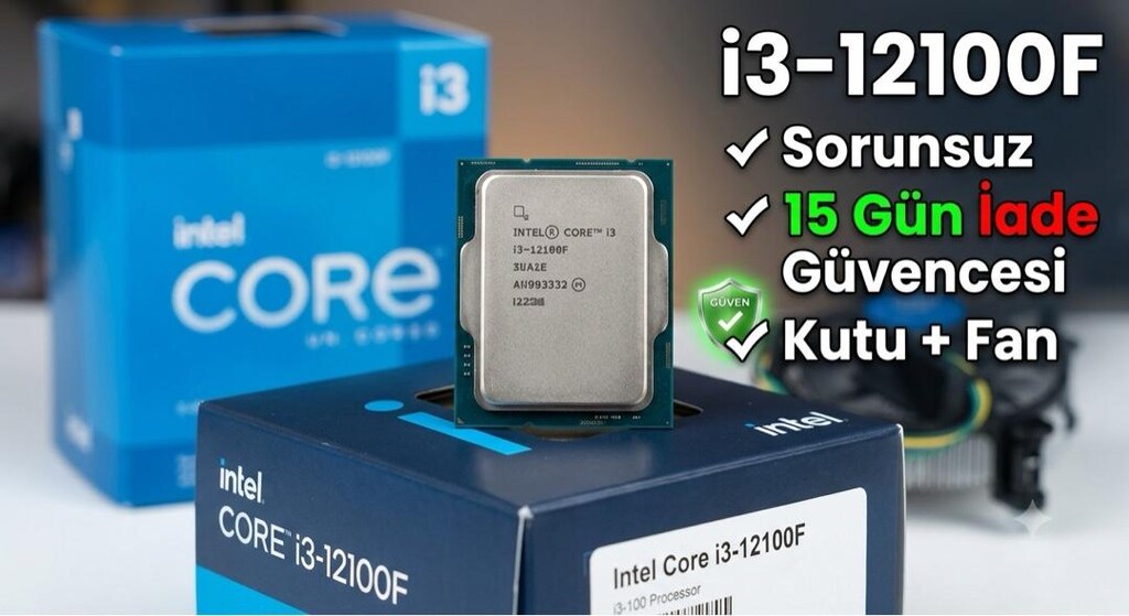 Intel Core i3-12100F | Sorunsuz | 15 Gün İade Güvencesi | Kutu+Fan - 2