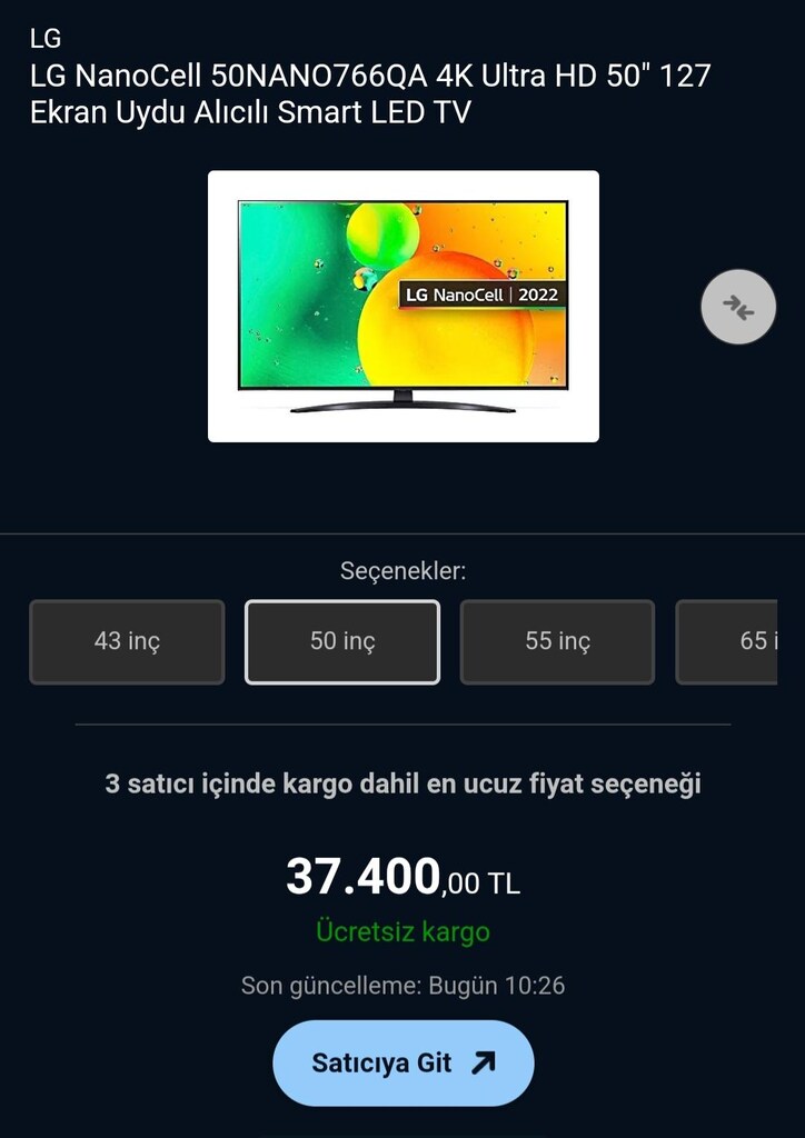 LG Nano 50 İnç 4K Smart TV -Sıfır - 10
