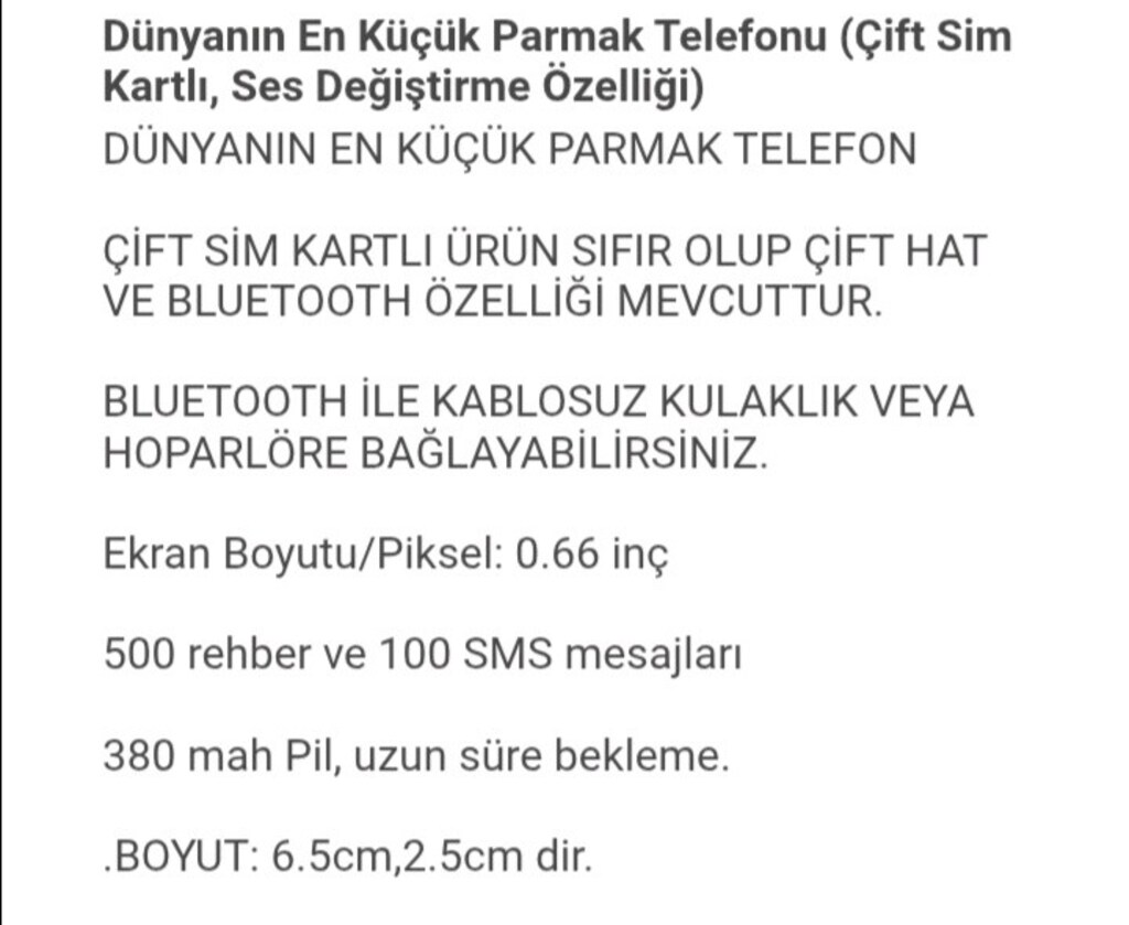 MİNİ PARMAK TELEFON - 7