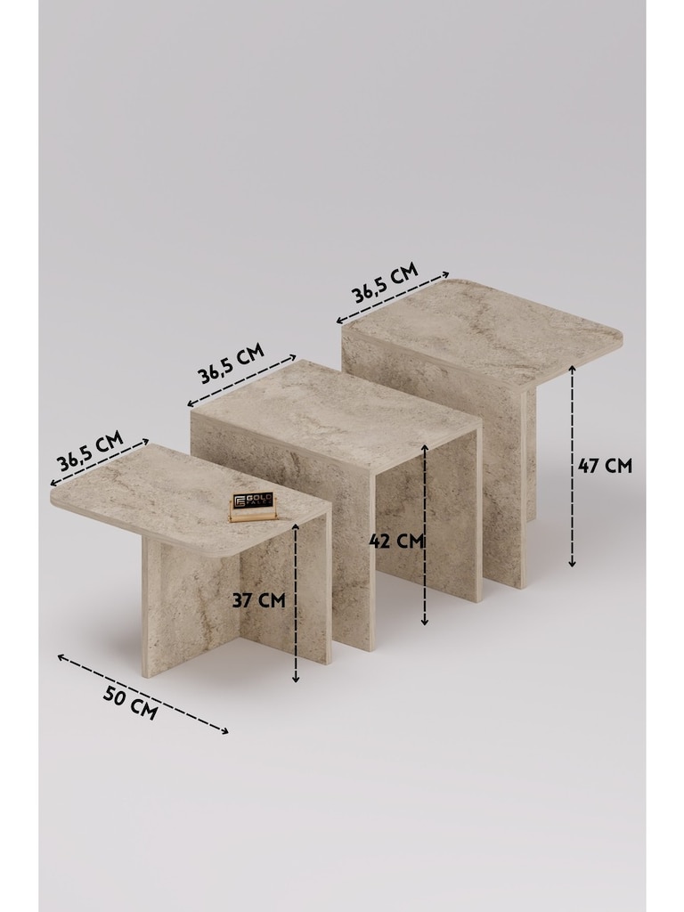ORTA SEHPA, 3' LÜ MODERN YAN SEHPA, MODERN SALON SEHPA TAKIMI - 5