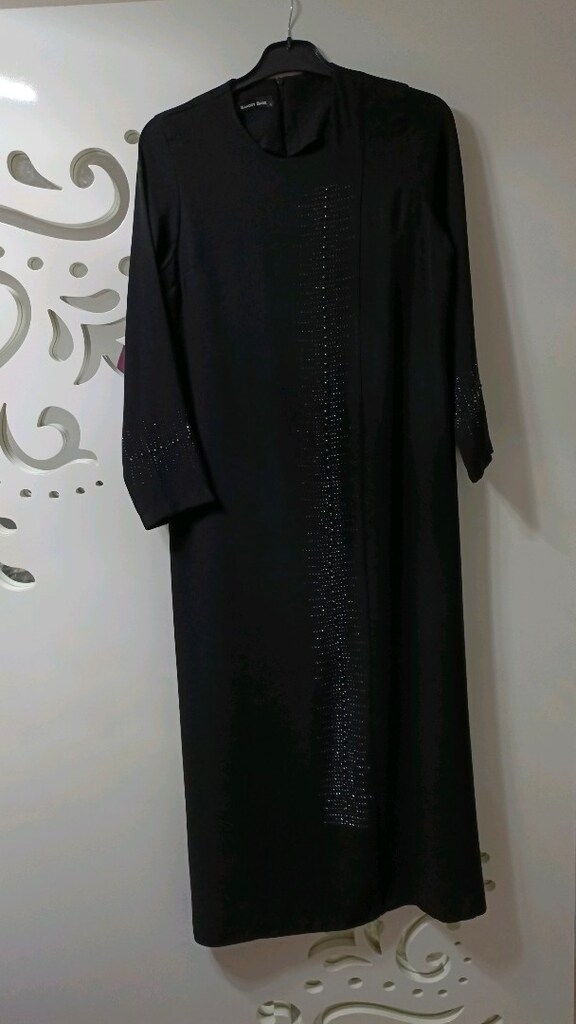 Siyah krep abiye elbise - 4