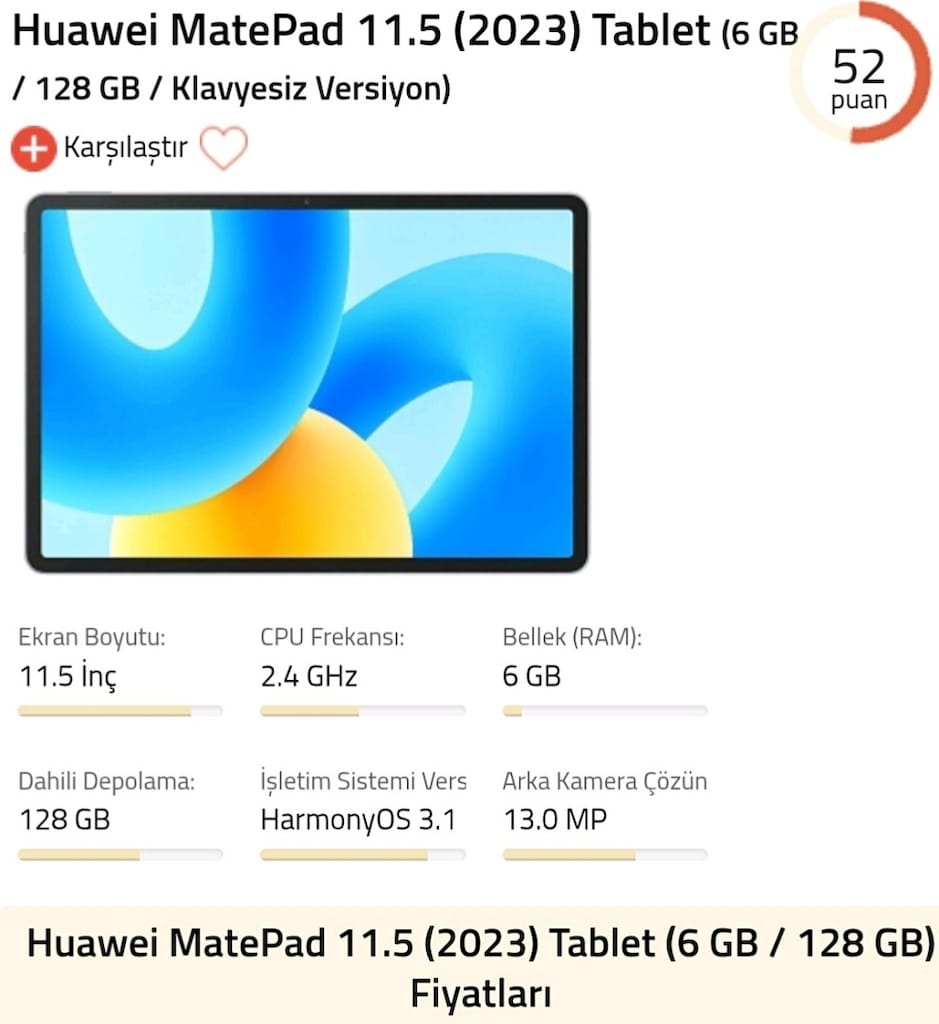 Huawei MatePad 2023 6 GB 128 GB 11.5" Tablet Klavyesiz Kalemsiz OUTLET - 4