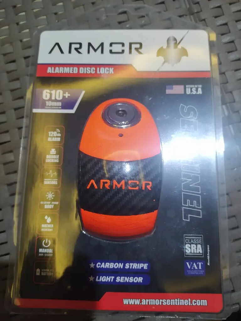 Motosiklet alarmlı disk kilidi