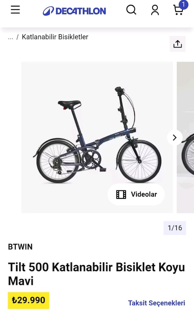 BTWİN TILTY 500 serisi 20 jant katlanır Shimano 7 vites alüminyum . - 5