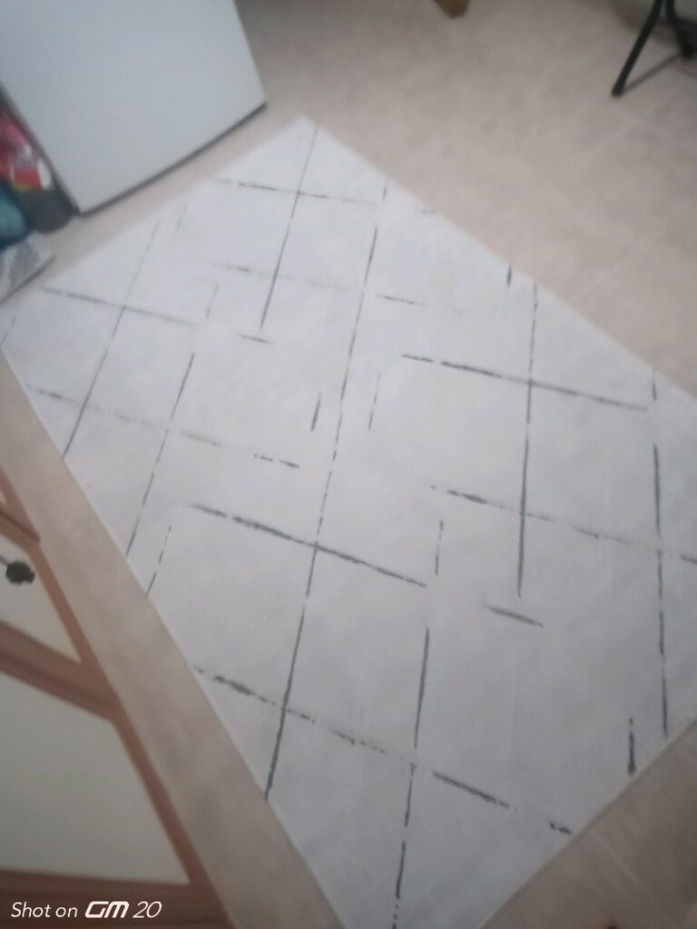 kaydırmaz taban kilim ekru siyah renk - 2