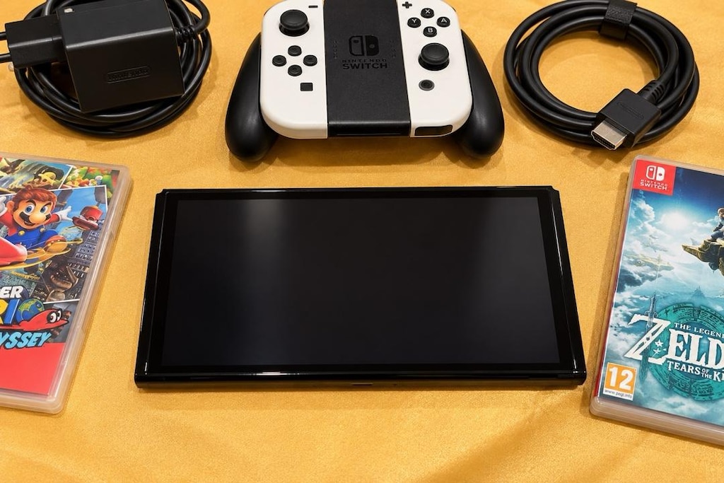 Nintendo Switch OLED 64GB + Zelda TOTK + Mario Odyssey Tam Set - 2